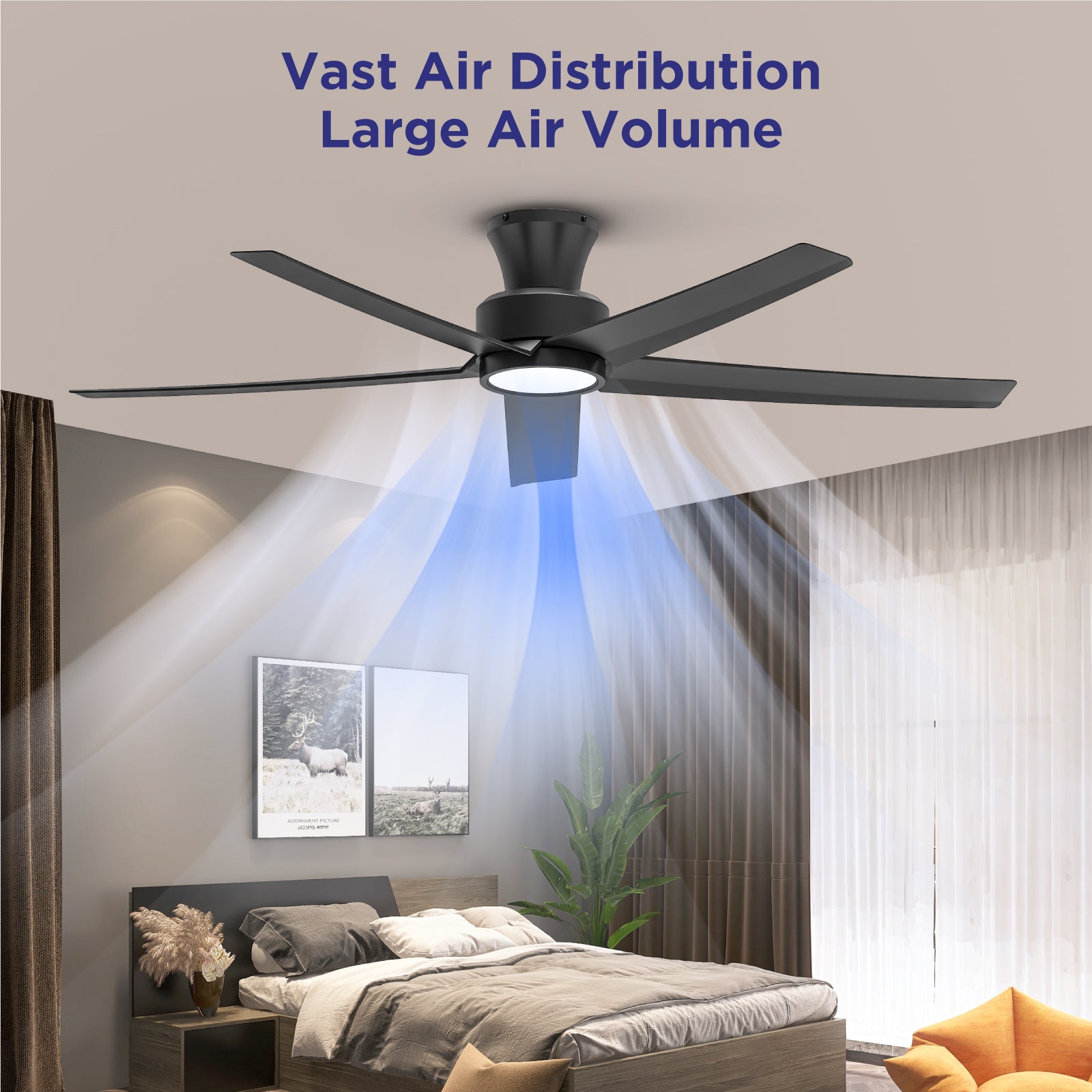 52 Inch Ceiling Fan with Lights and Remote
