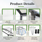 6x10FT Walk-in Outdoor Greenhouse