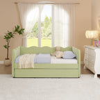 Cozy Gingham Daybed with Trundle - Twin Size Sofa Bed