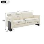 Modern 3-Seater Sofa with Rubberwood Legs