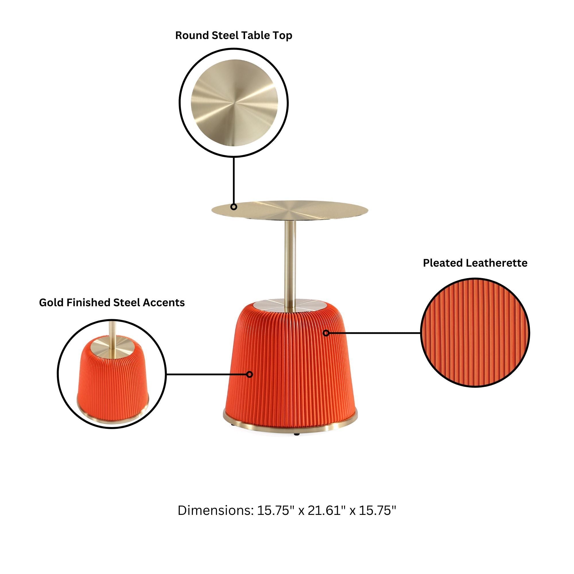 Anderson - Upholstered End Table With Round Top
