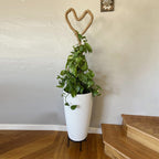 Set of 2 Faux Rattan Tall Planters - 22 inch