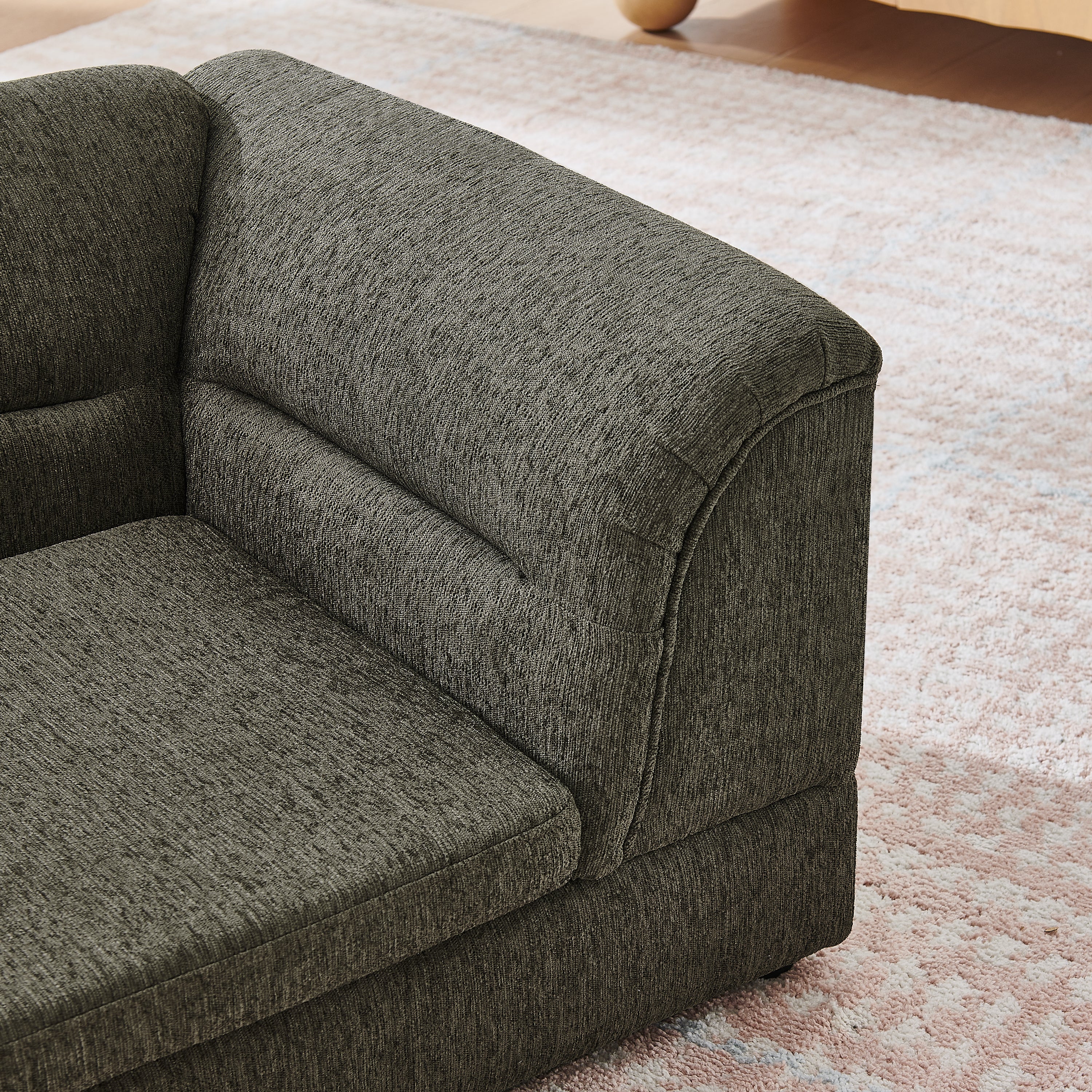 Oversized Pet Sofa, Curved Armrest Rectangular Dog Sofa