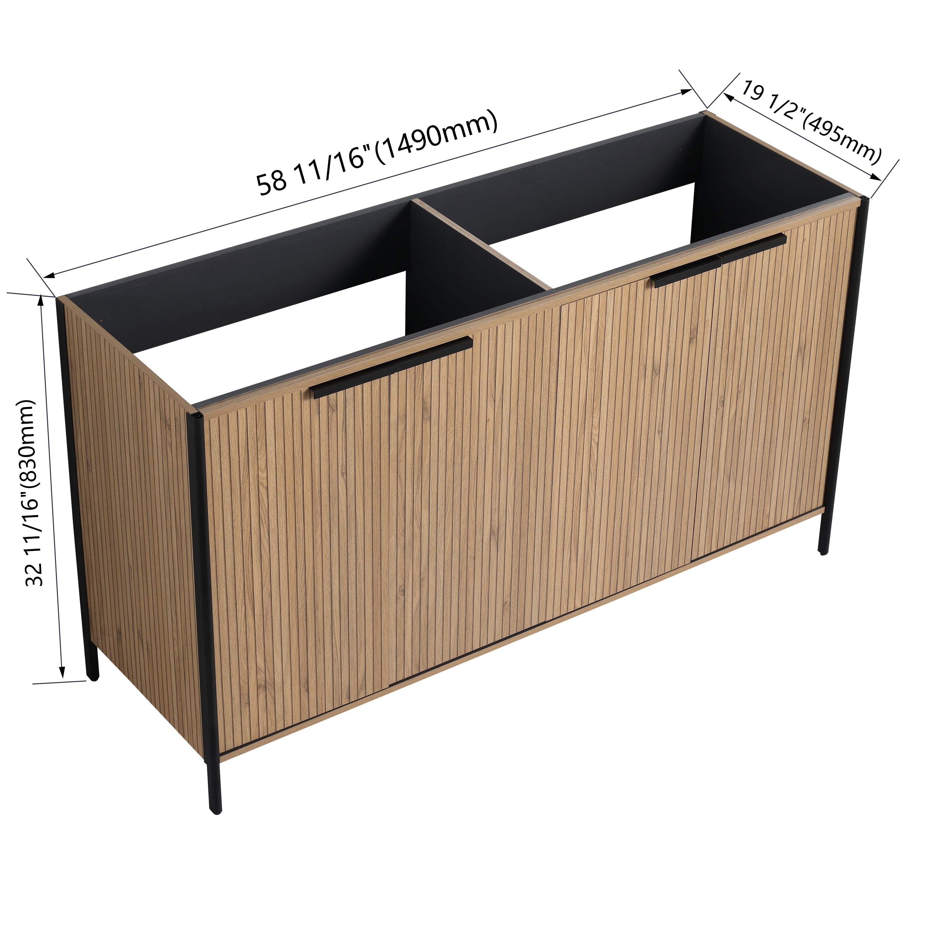 60" Freestanding Bathroom Vanity (KD-Packing) - Excluding Sink