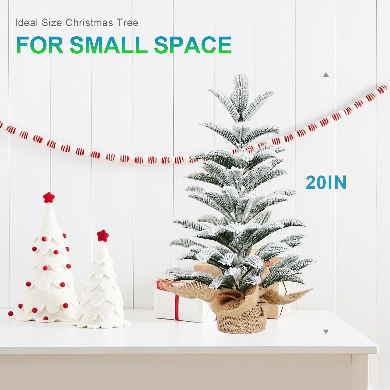 50CM Flocked Tabletop Christmas Tree