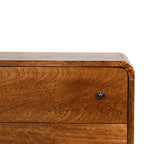 Solid Wood Mini Curved Chestnut Chest, 3-Drawer, Nordic Legs
