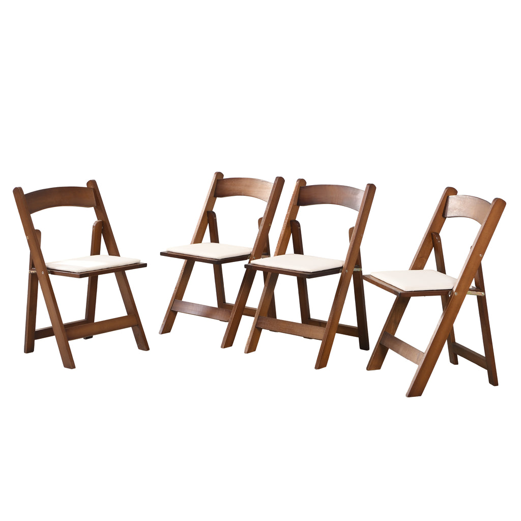 Upholstered Folding Chair Set (4PCS)