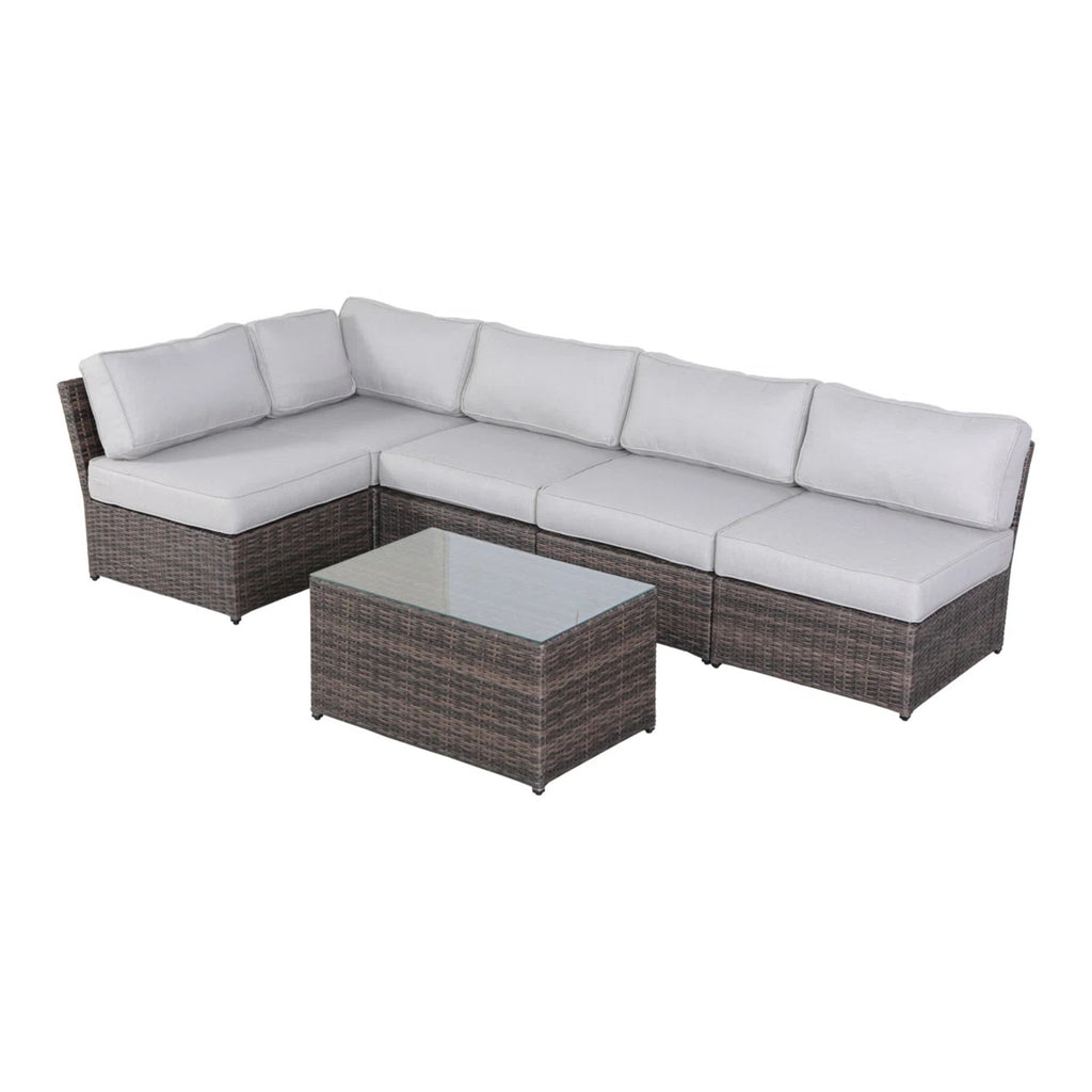 4-Person Outdoor Wicker Seating Set with Cushions – Fully Assembled