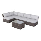 4-Person Outdoor Wicker Seating Set with Cushions – Fully Assembled