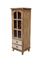 Rustic Wooden Storage Cabinet with Decorative Cutout Door