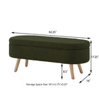 Luxury Oval Boucle Storage Ottoman Bench