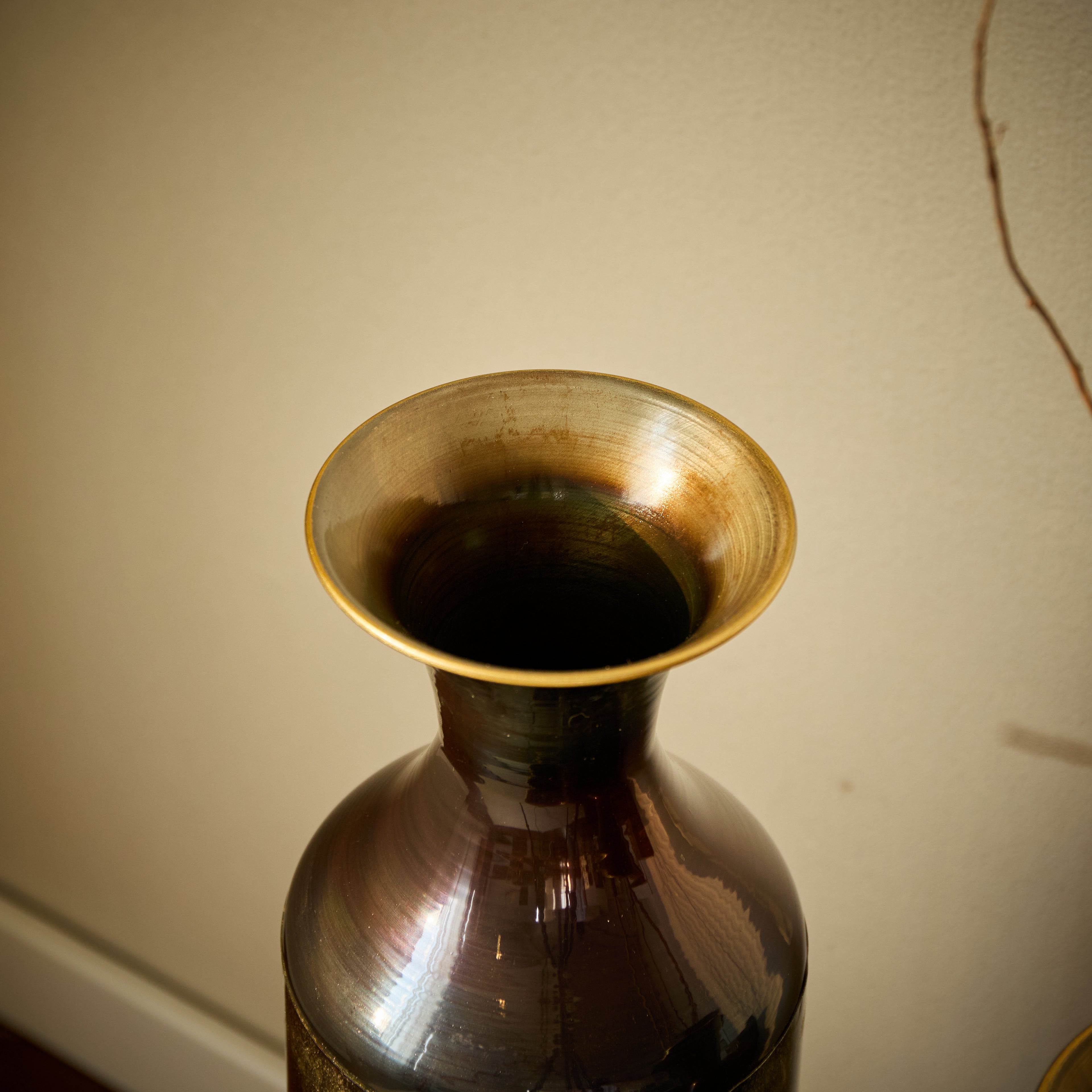 Hand-Forged Metal Vases Set of 3
