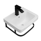 17"x14"x6.25" Wall-Mounted Rectangular Ceramic Bathroom Sink