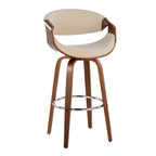30" Mid-Century Modern Fixed Height Barstool with Swivel