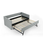 Twin Size Daybed with Trundle Upholstered Sofa Bed