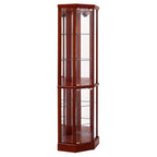 6 Shelf Lighted Corner Curio Cabinet with Adjustable Shelves