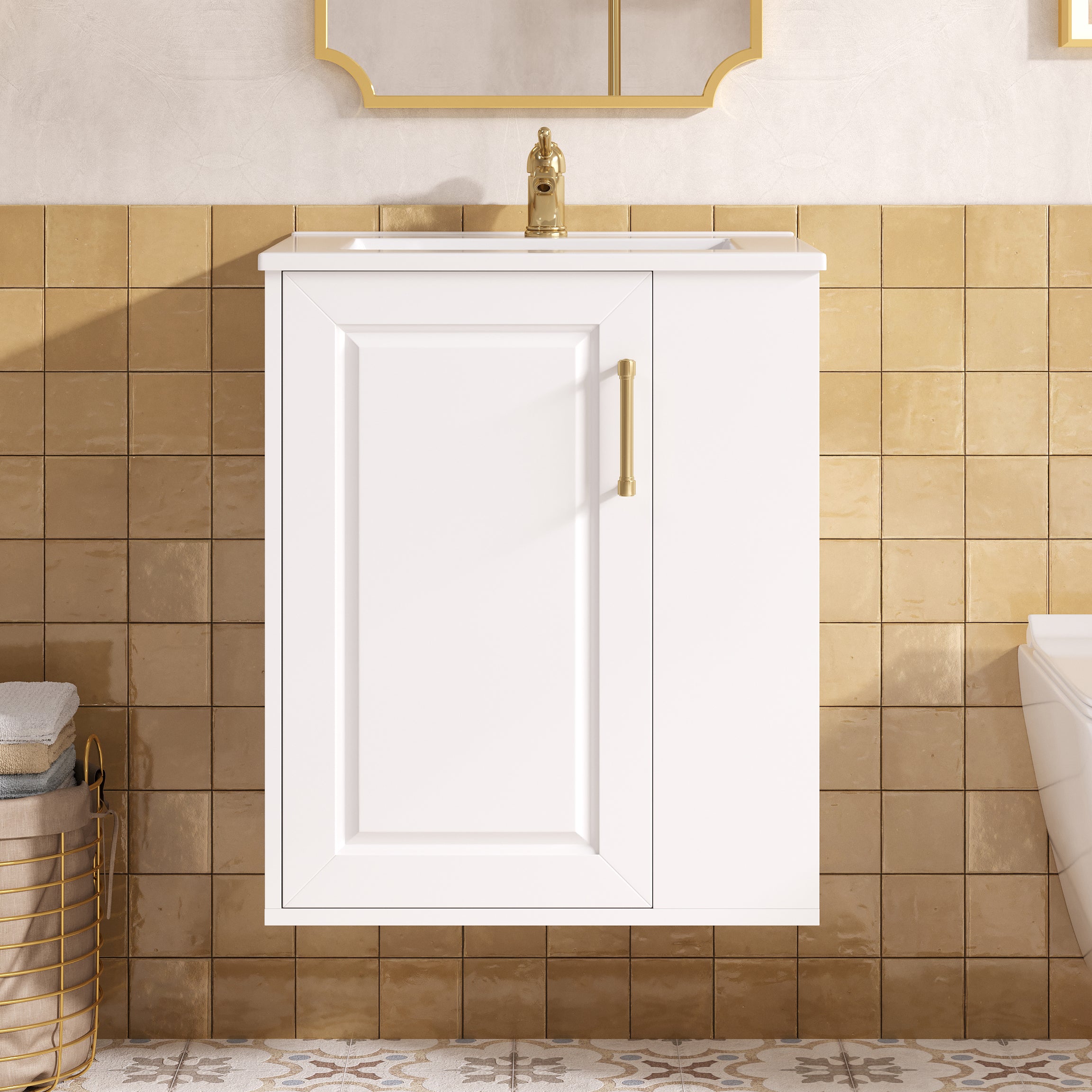 20" Wall Mounted Bathroom Cabinet with Sink Combo