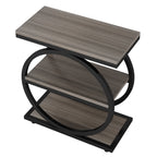 Industrial Narrow End Table with 3 Shelves