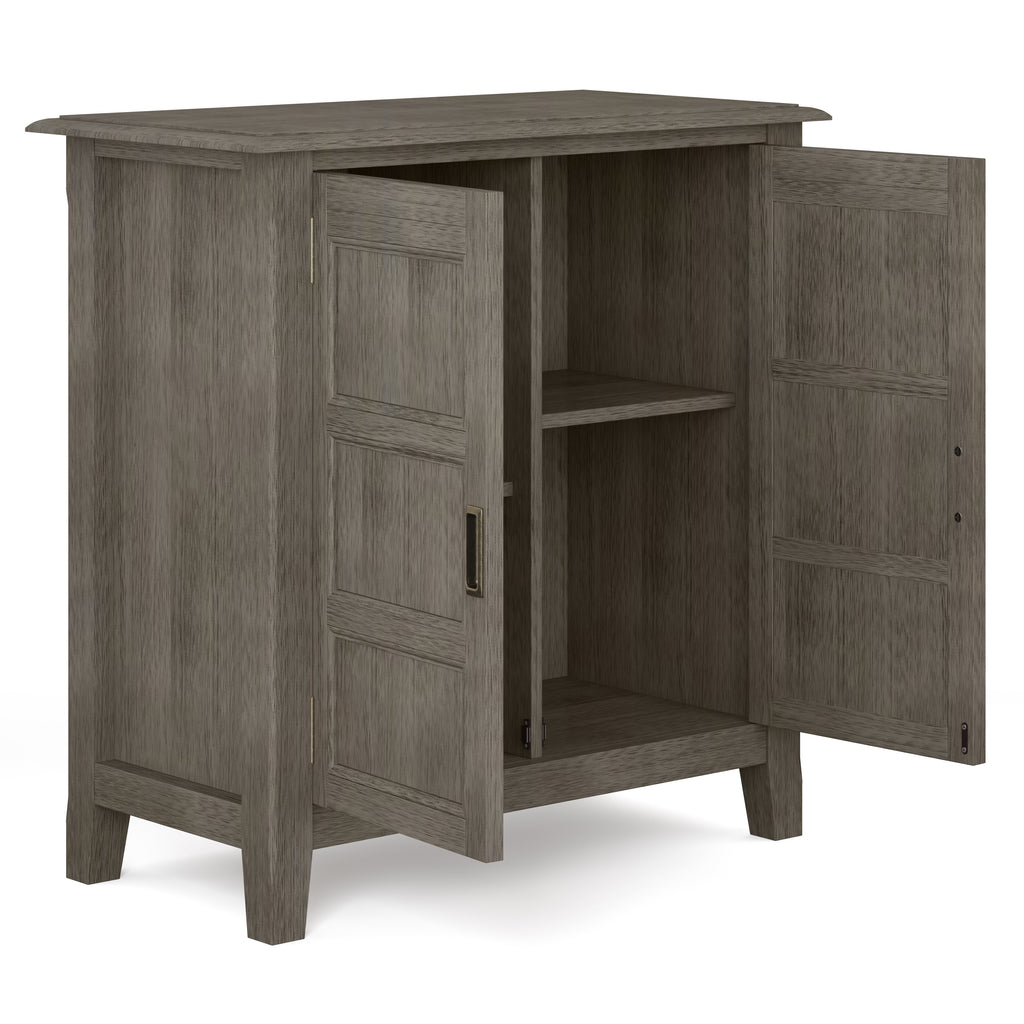 Burlington 30 Inch Wide Solid Wood Low Storage Cabinet in Farmhouse