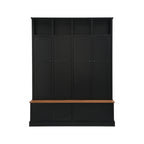 VIBE HAUS 76.7''H Farmhouse Hall Tree with Bench and Cabinet