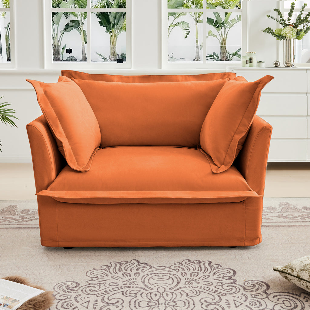 Slip-Covered Armchair with Cushions