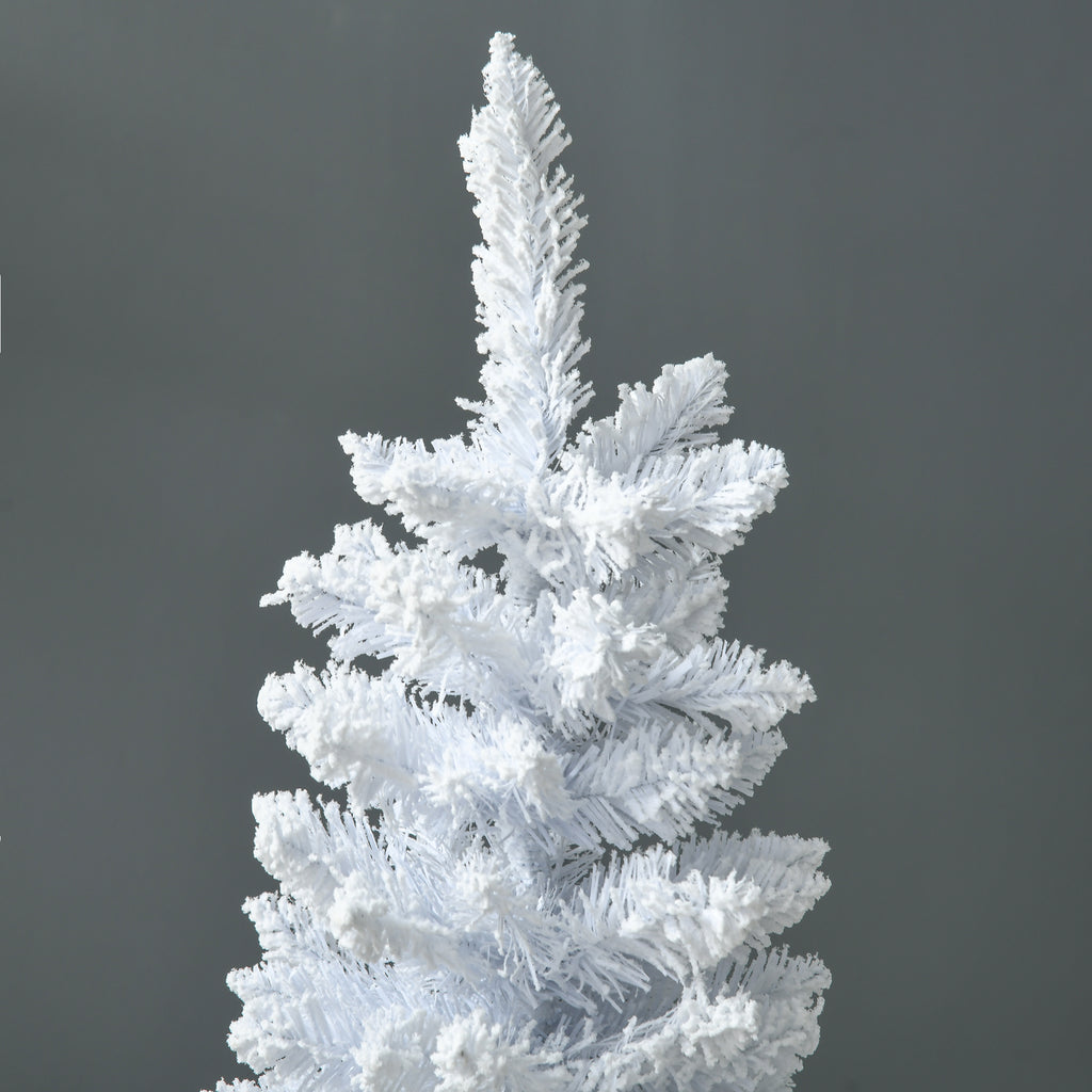 HOMCOM 5' Snow Flocked Artificial Pencil Christmas Tree