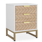 Set of 2 Modern Nightstands with 3 Drawers
