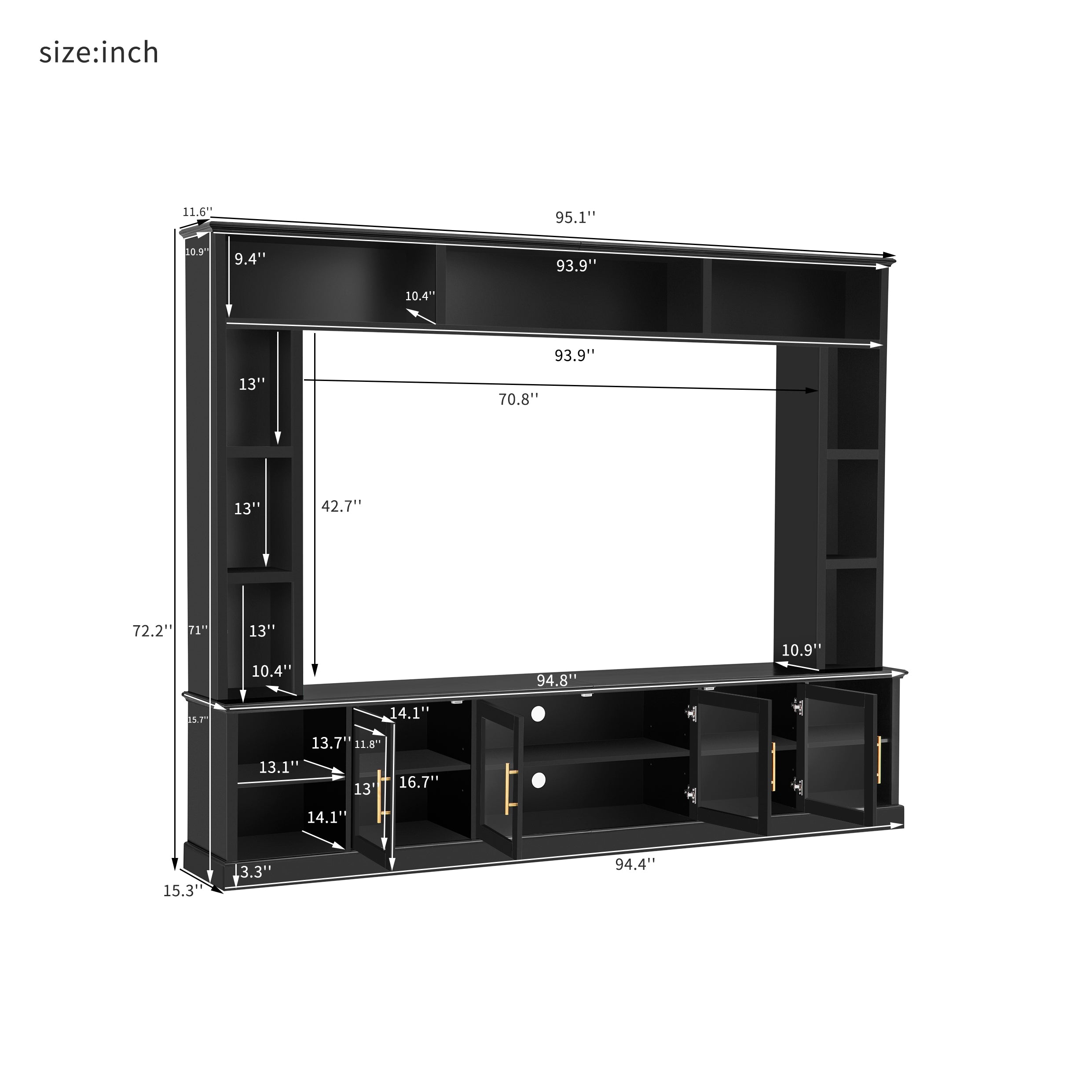 Entertainment Center Wall Unit for TVs Up to 80"