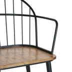 Indoor Dining Chair With Metal Legs (Set of 2), Light Birch
