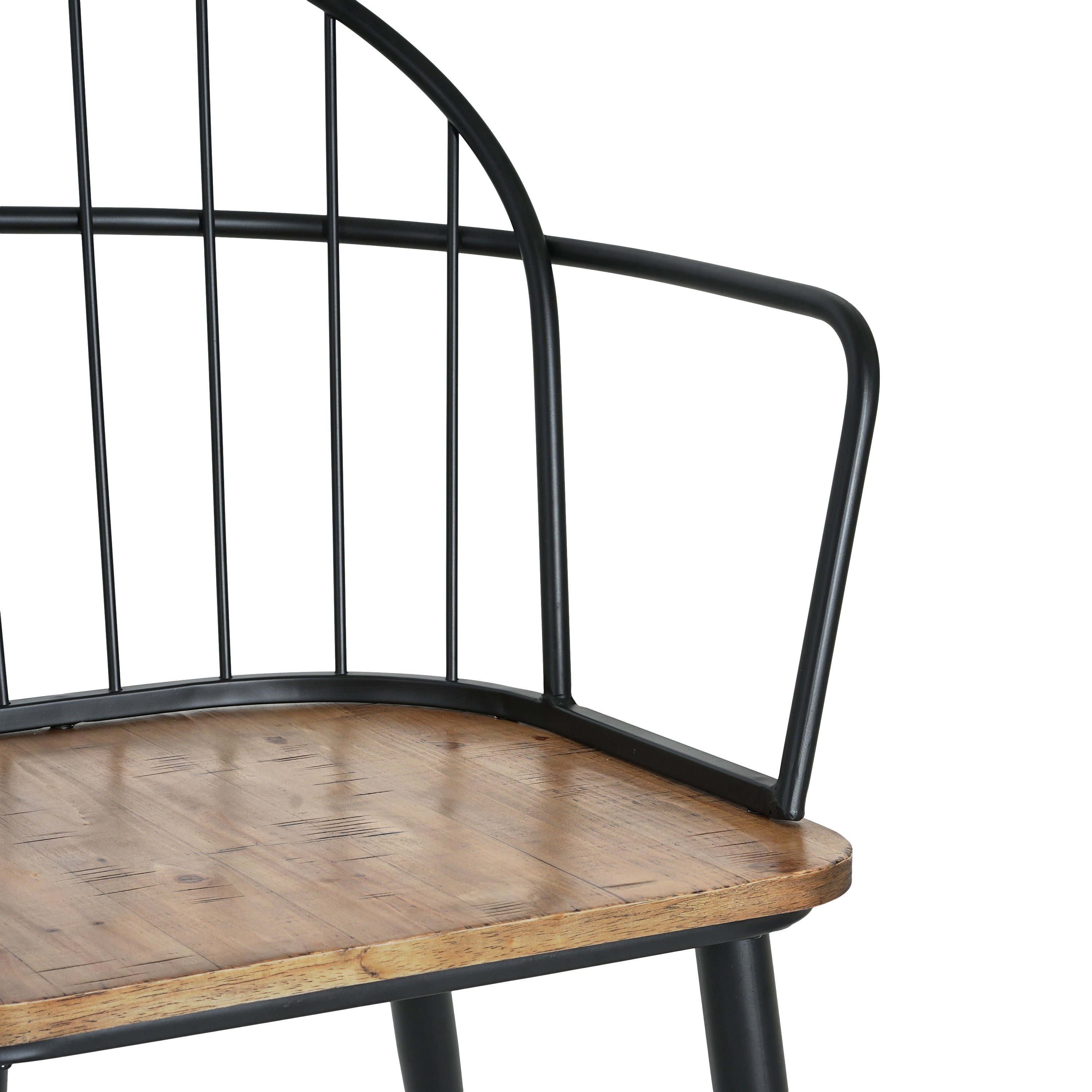 Indoor Dining Chair With Metal Legs (Set of 2), Light Birch