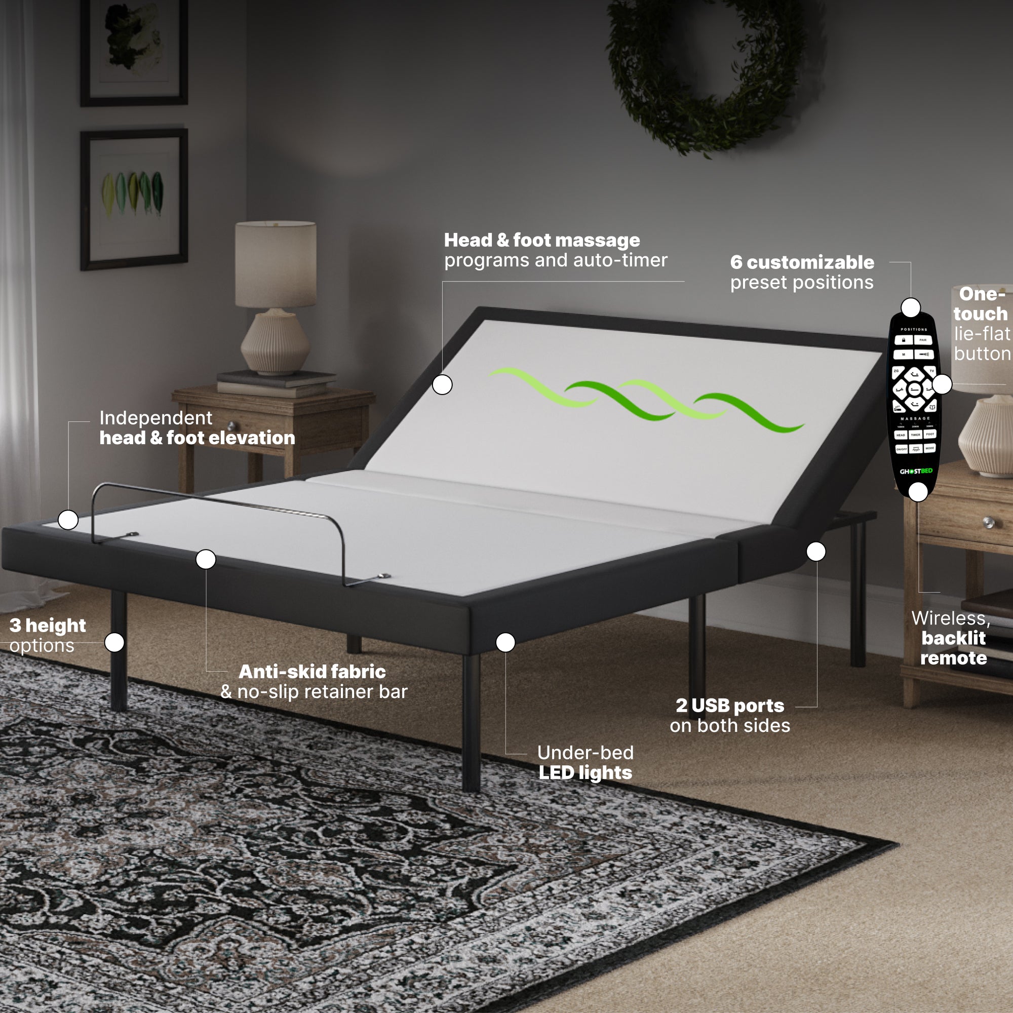 GhostBed Adjustable Base - Queen
