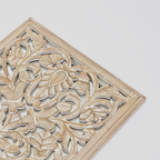 Wooden Floral Hand Carved Mandala Wall Decor Accent