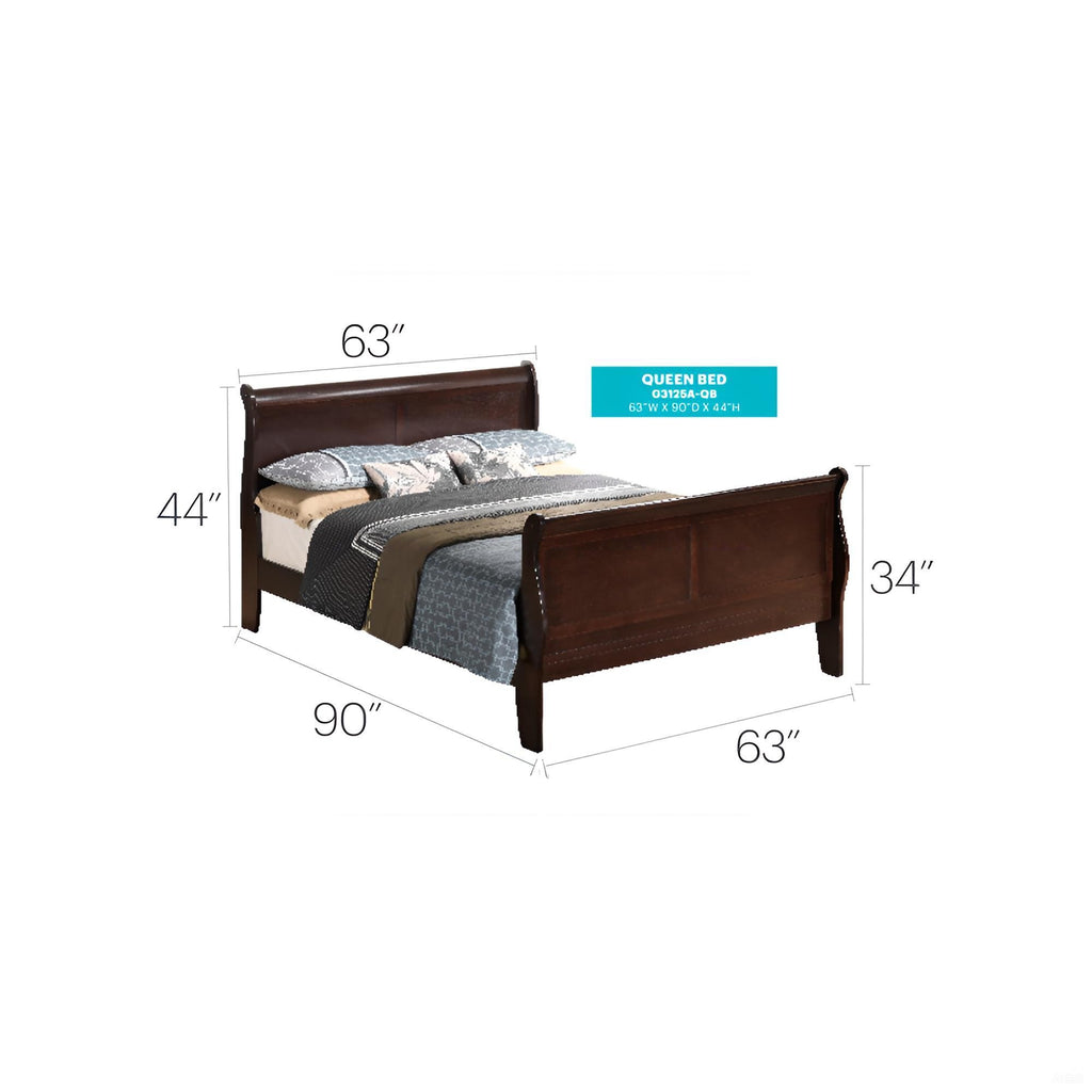 Louis Phillipe G3125A-QB Queen Bed, Cappuccino