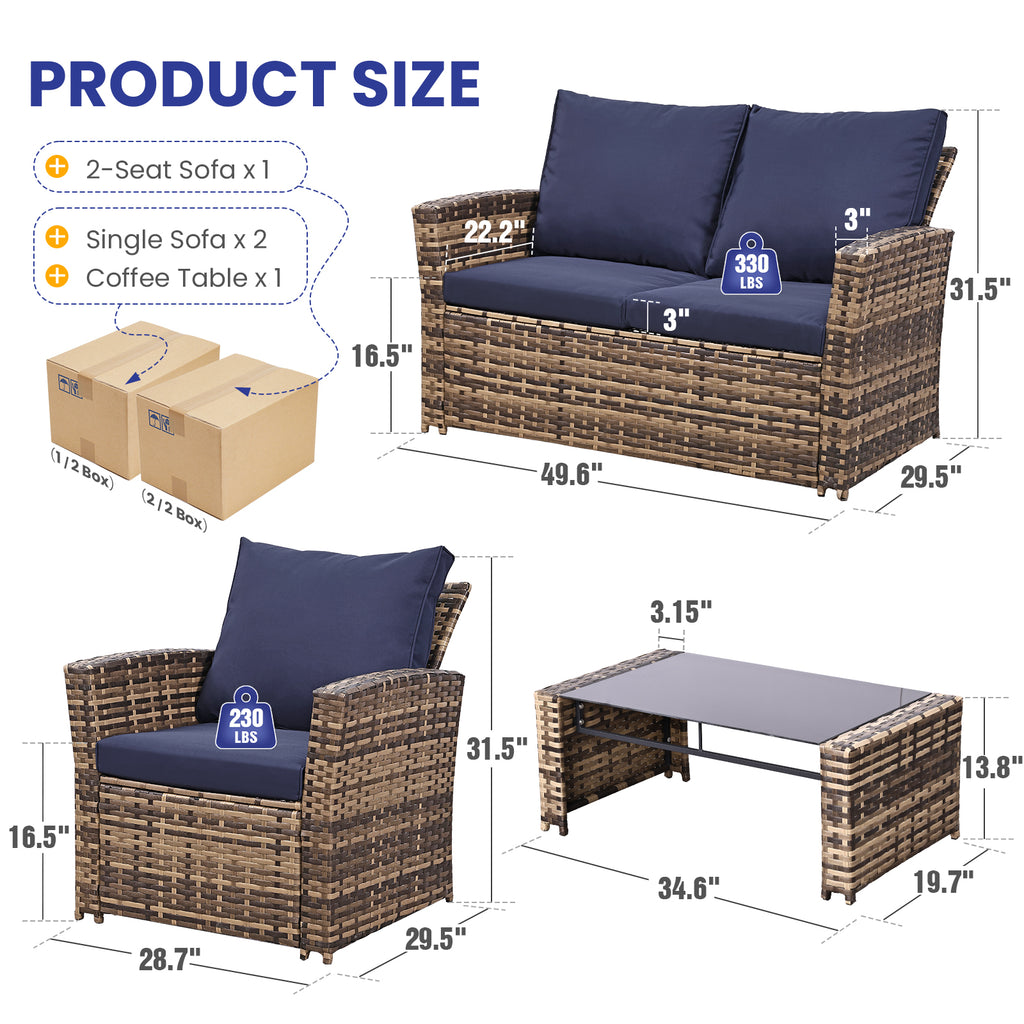 KROFEM 4-Piece Patio Furniture Set