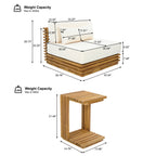 Oversized Outdoor 3-Piece Chat Set with Two Club Chairs and Side Table