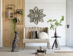 12" x 6" x 27" Iron and Wood Wall Shelf With Two Shelves
