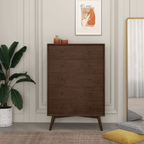 Caroline Mid Century Modern 5-Drawer Solid Wood Dresser