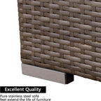 59.8" Outdoor Wicker Armless Sofa Set - 2-Piece Patio Loveseat