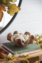 Set of 4 Velvety Pumpkins in Mesh Bag