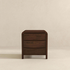 Lionel Mid Century Modern Solid Wood 3-Drawer Nightstand