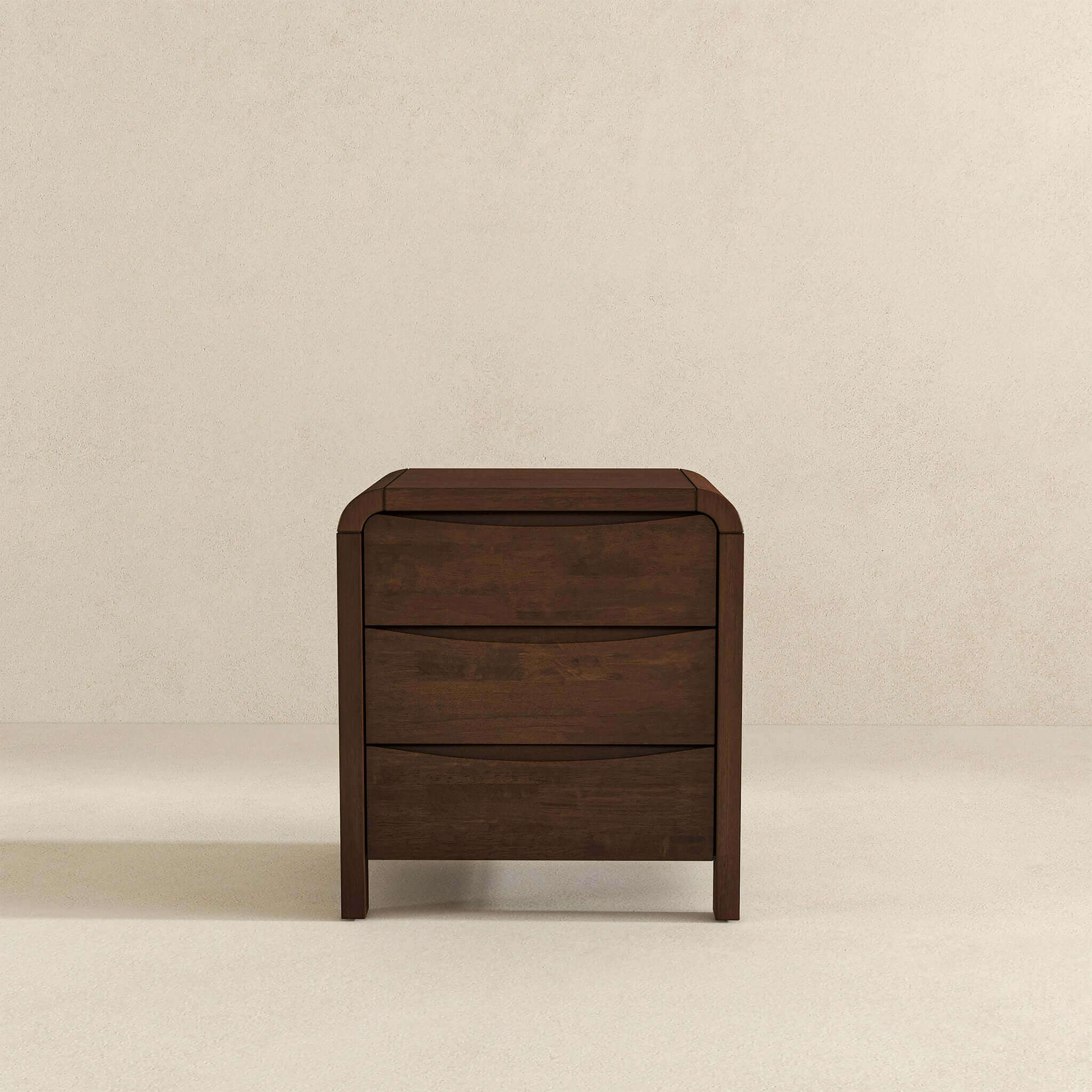 Lionel Mid Century Modern Solid Wood 3-Drawer Nightstand