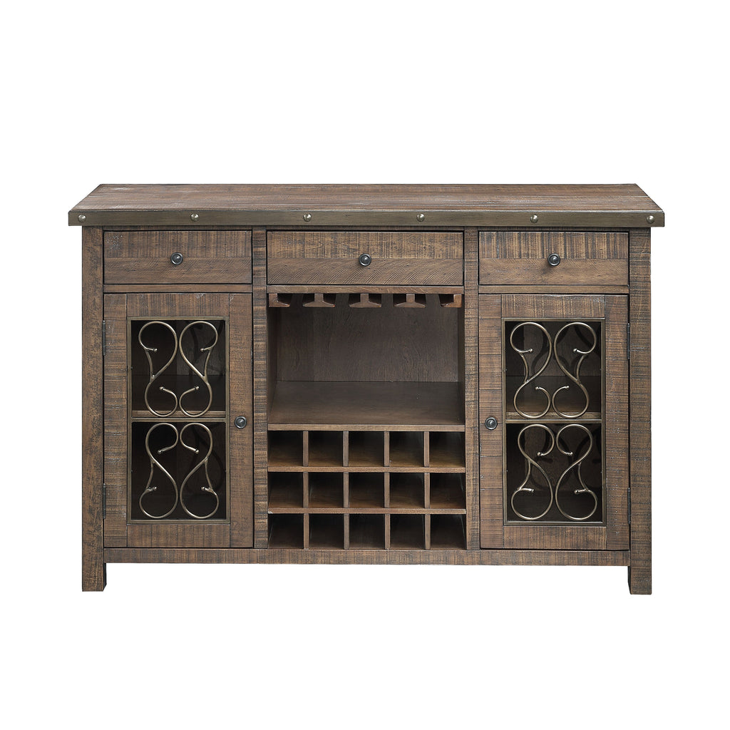 Raphaela Weathered Cherry Finish Server