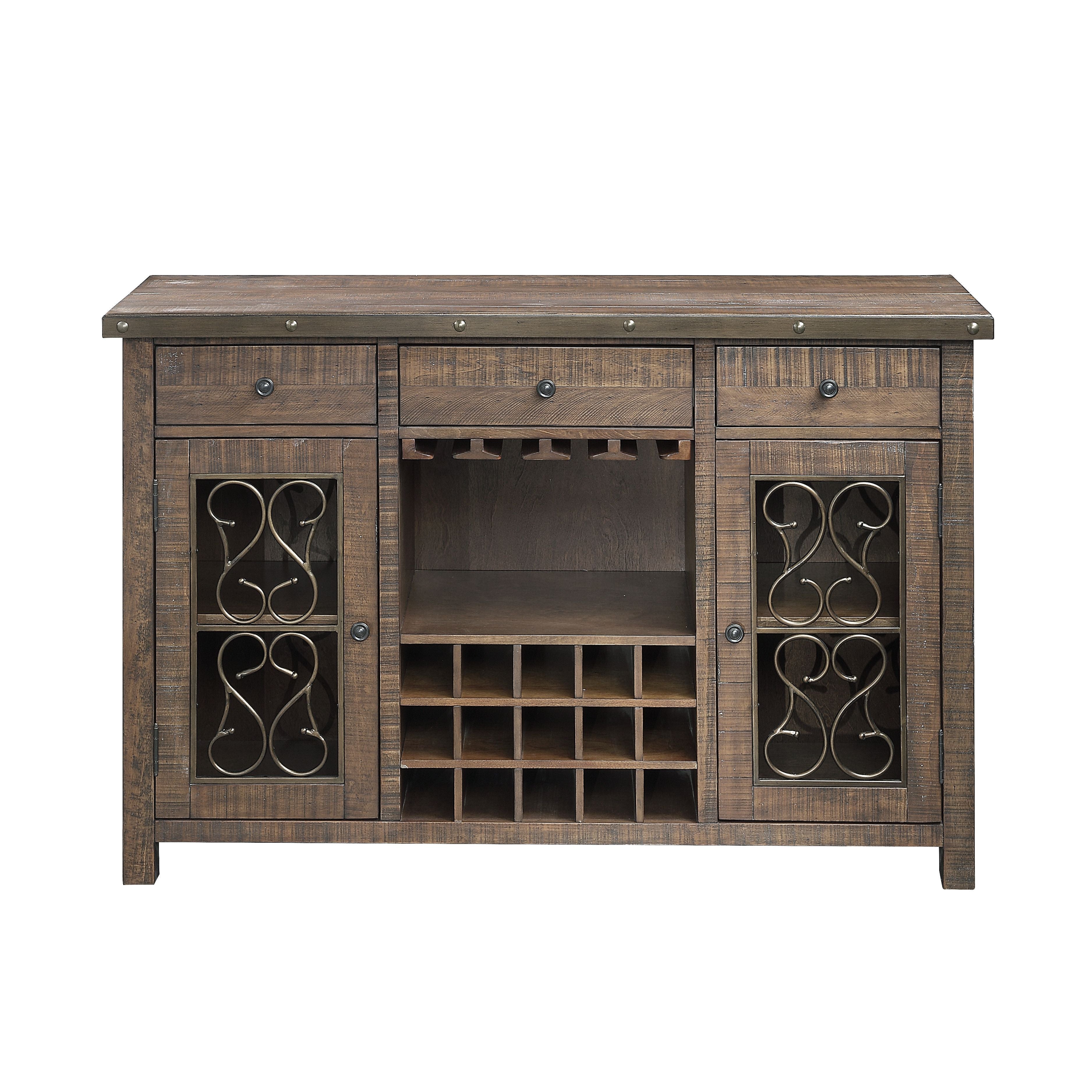 Raphaela Weathered Cherry Finish Server