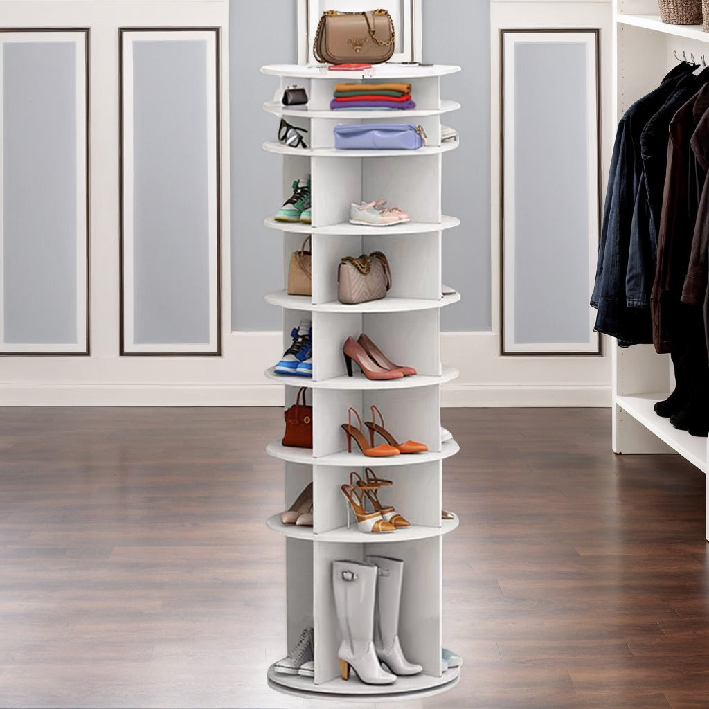 8 Tier Rotating Shoe Rack Tower