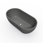 63 Inch Solid Surface Oval Shape Freestanding Bathtub