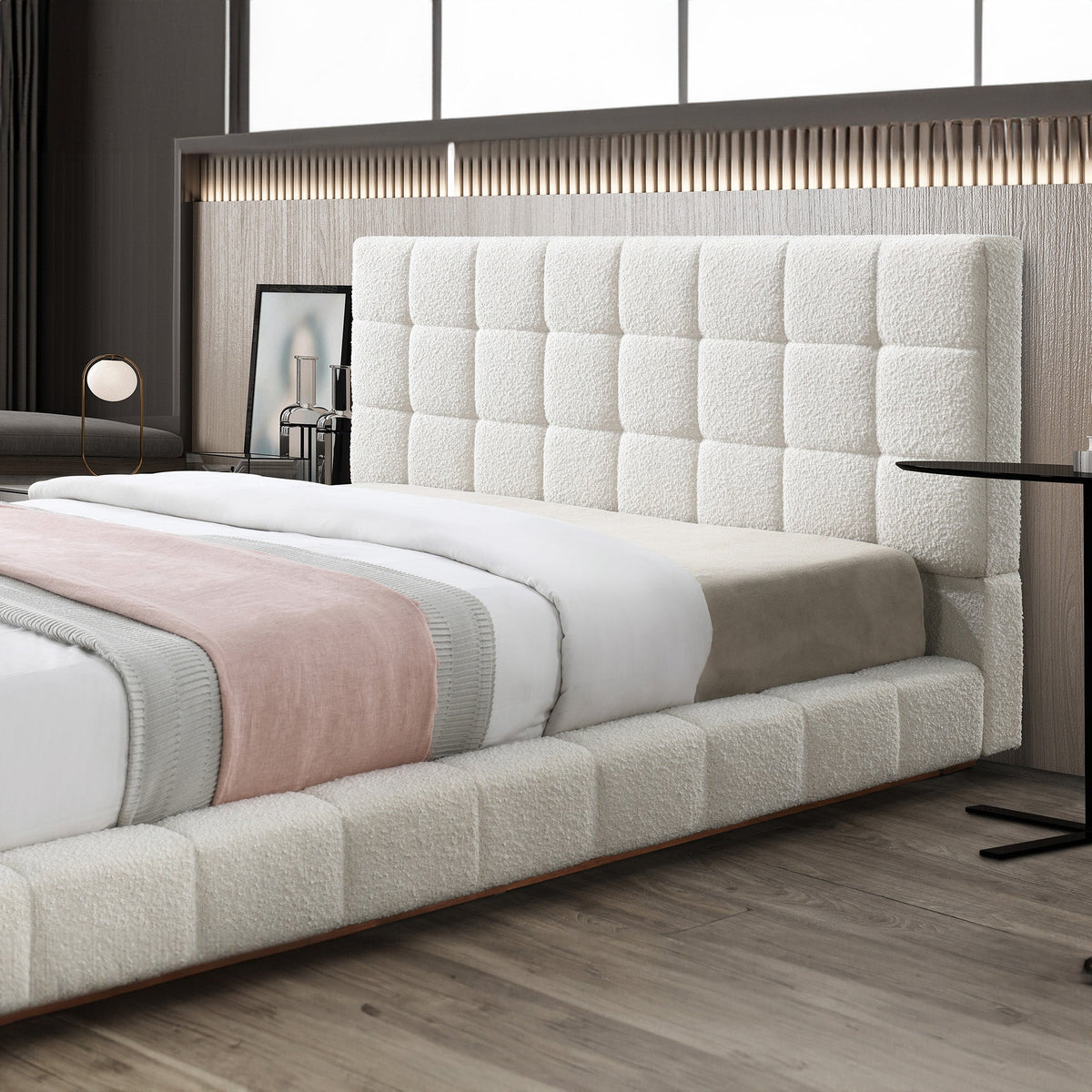 Hudson Upholstered Platform Bed Frame