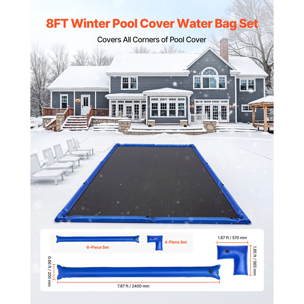 26 Gauge 6-Pack 4ft Single Chamber Pool Cover Water Bags