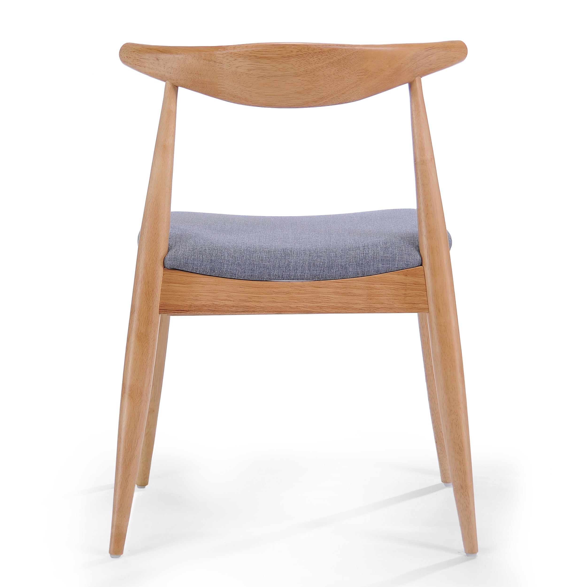 Set of 2 Rubberwood Dining Chairs with Ergonomic Backrest