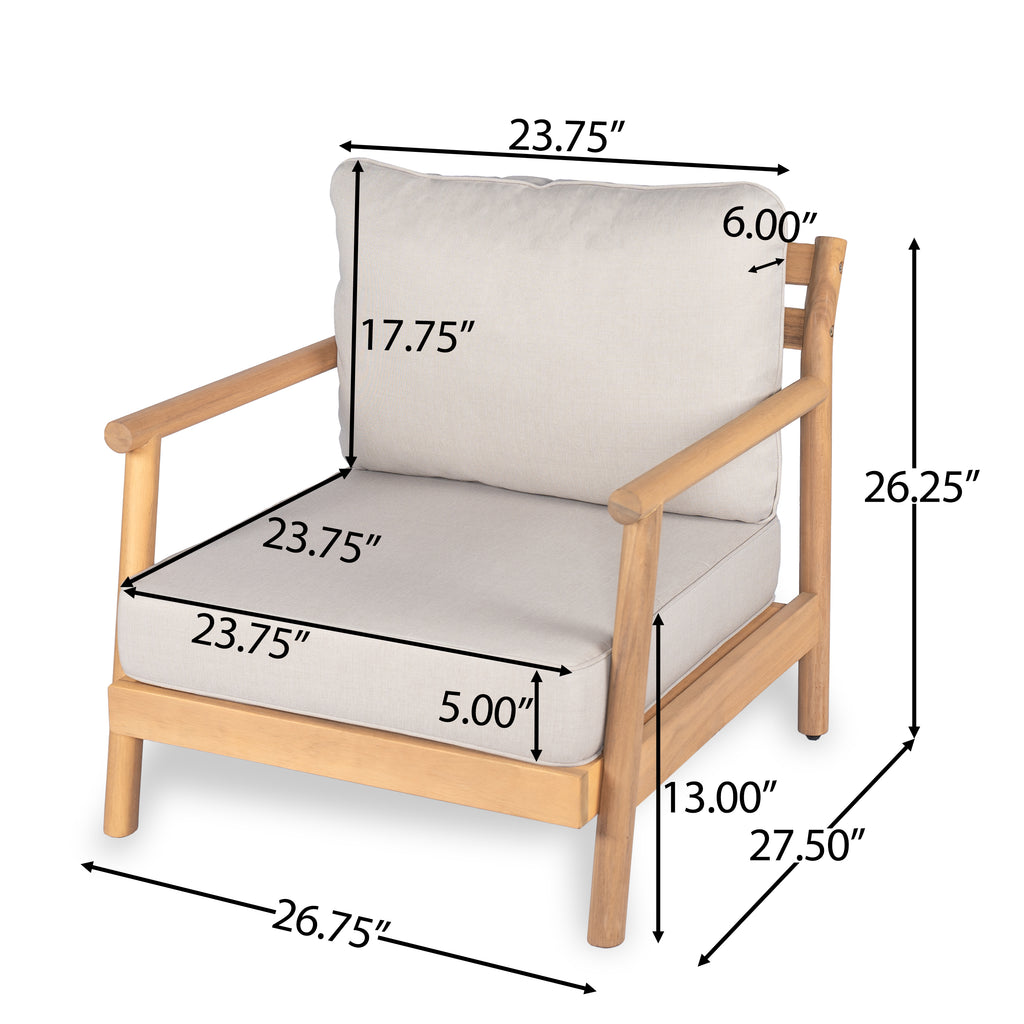 Patio Acacia Wood Chat Set