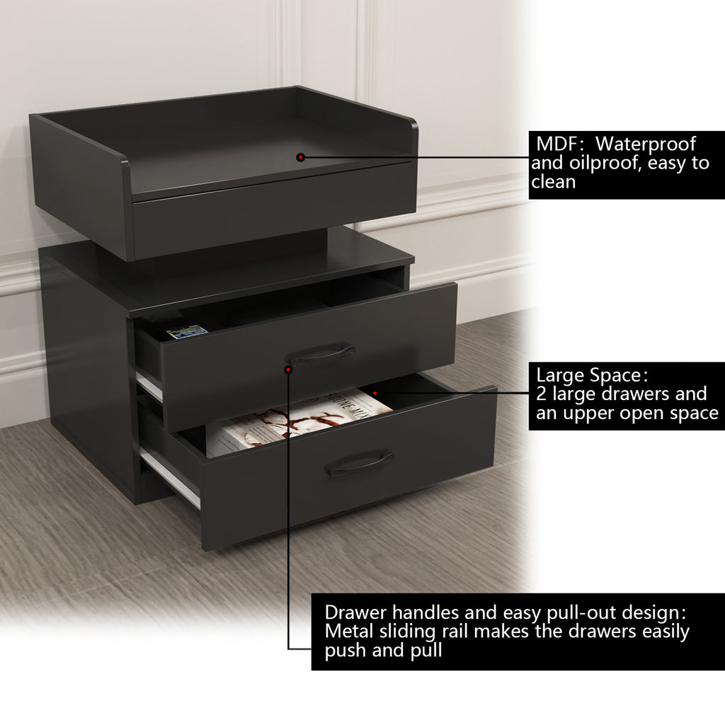 1 Set Nightstand with Adjustable LED Strip Light